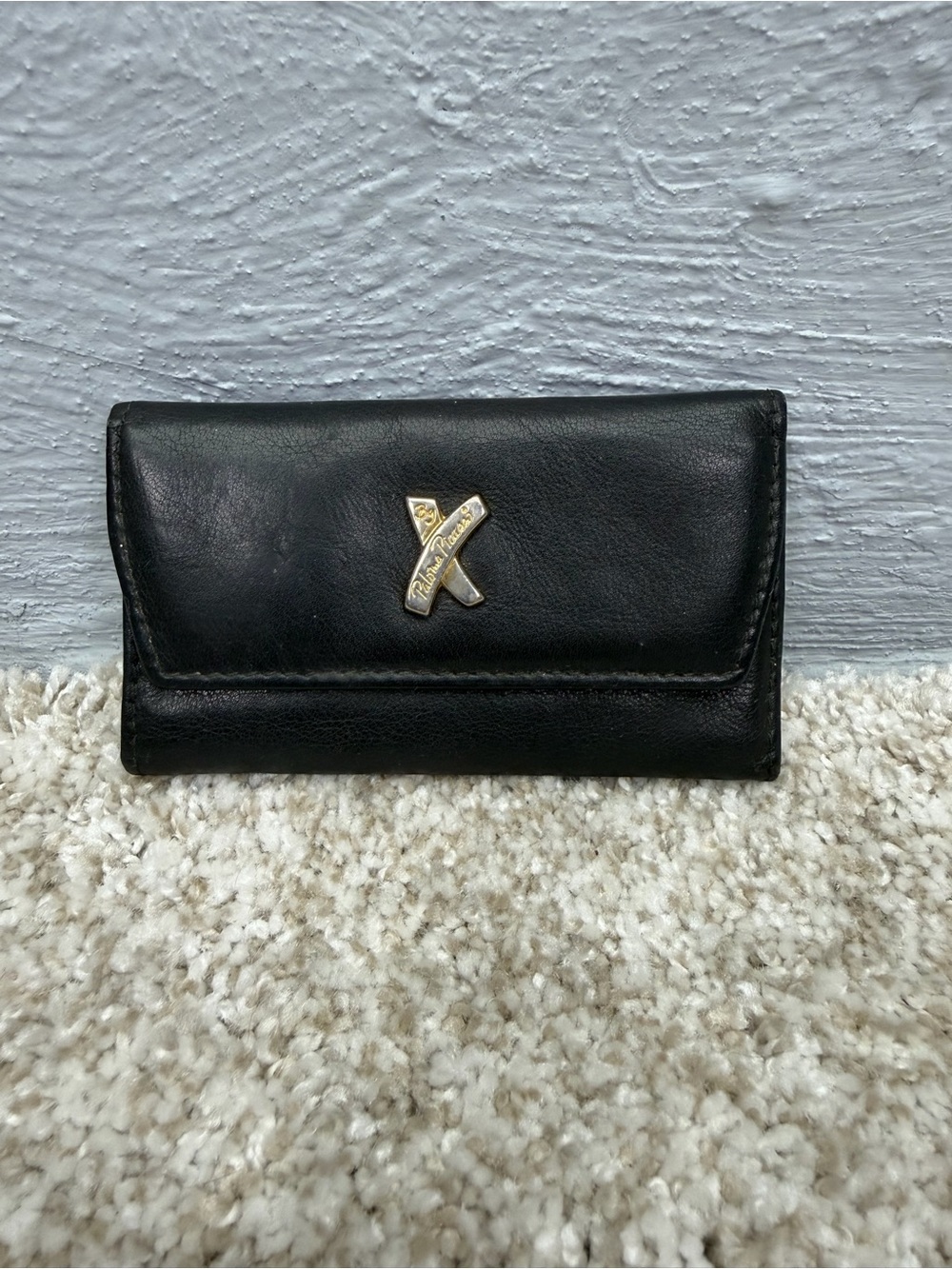 Vintage Paloma Picasso Genuine Leather Tri-Fold Key Case Wallet